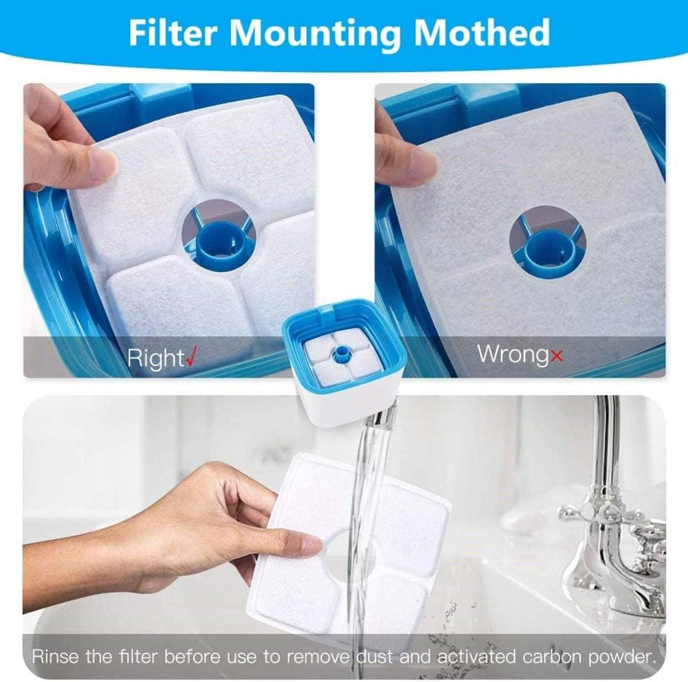 Pet Fountain Filters Replacement for 84Oz/2.5L Automatic Cat Water Fountain Dog Water Dispenser, Ion Exchange Resin and Coconut Activated Carbon Replacement Filter for Cat&Dog Water Fountain